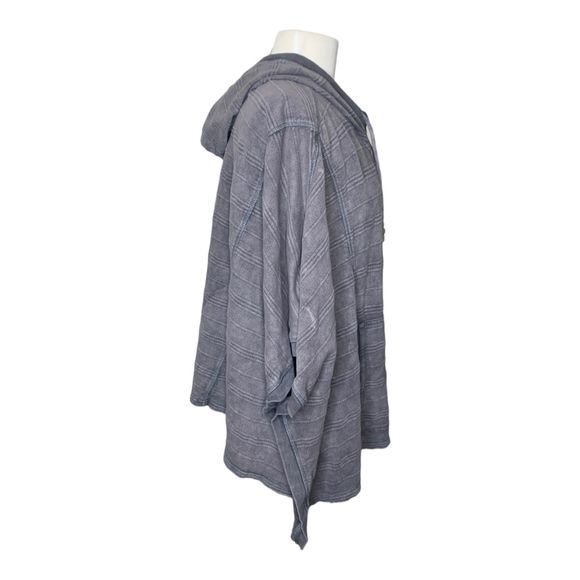 Carbon 2 Cobalt Short Sleeve Hooded Sweatshirt Dolman Sleeves S/M Boho - Picture 5 of 6